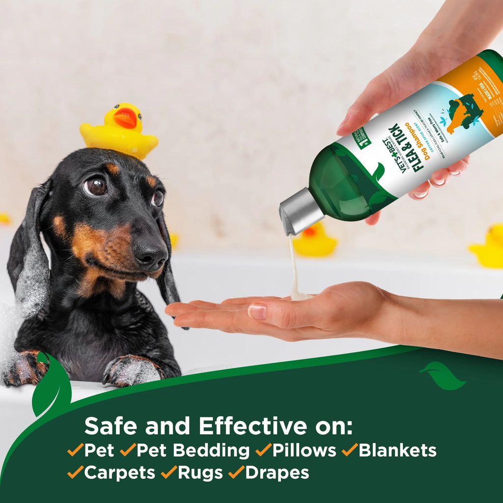 Flea & Tick Shampoo for Dogs – Peppermint Scent - 12Oz