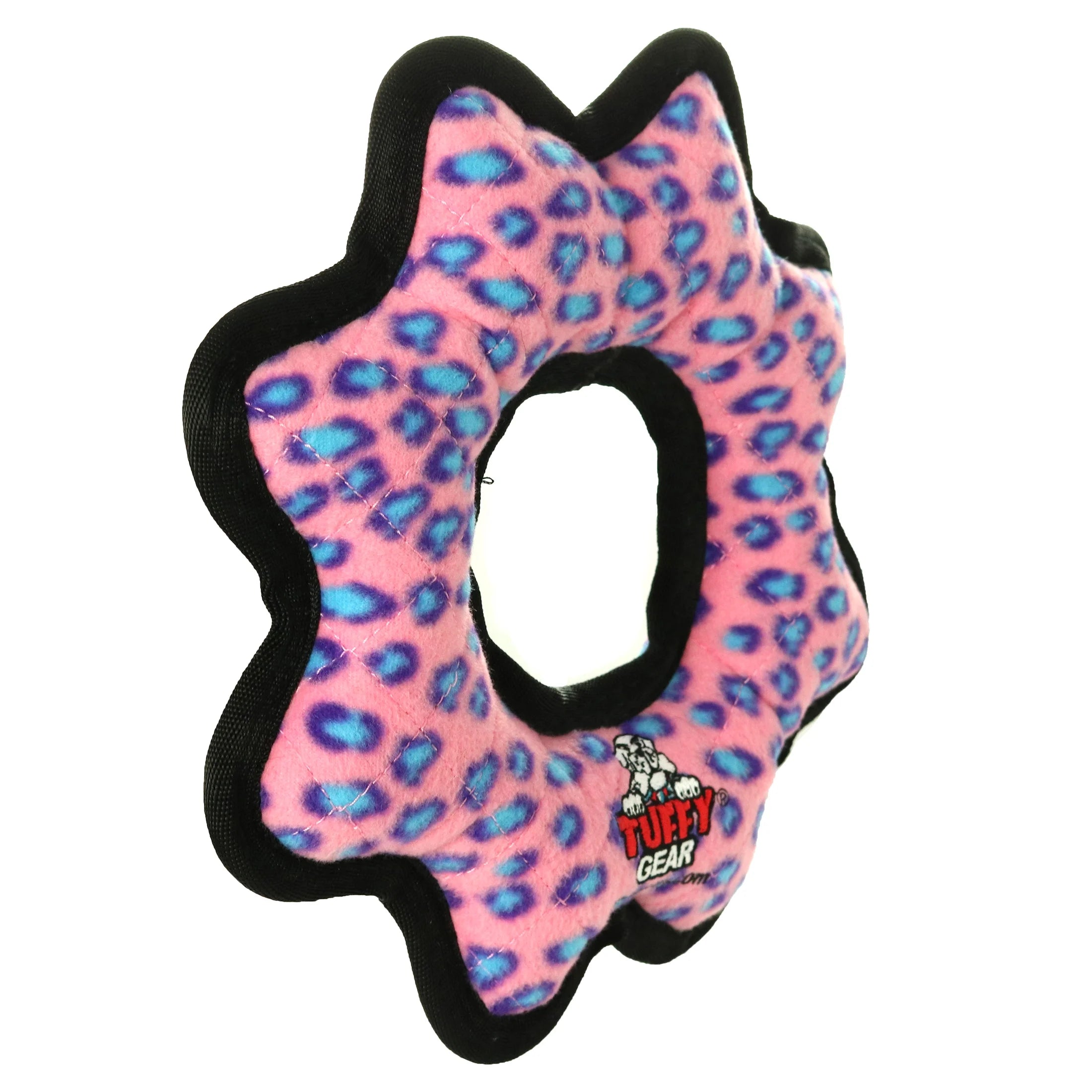Ultimate Gear Ring Pink Leopard Durable Plush Squeaky Dog Toy