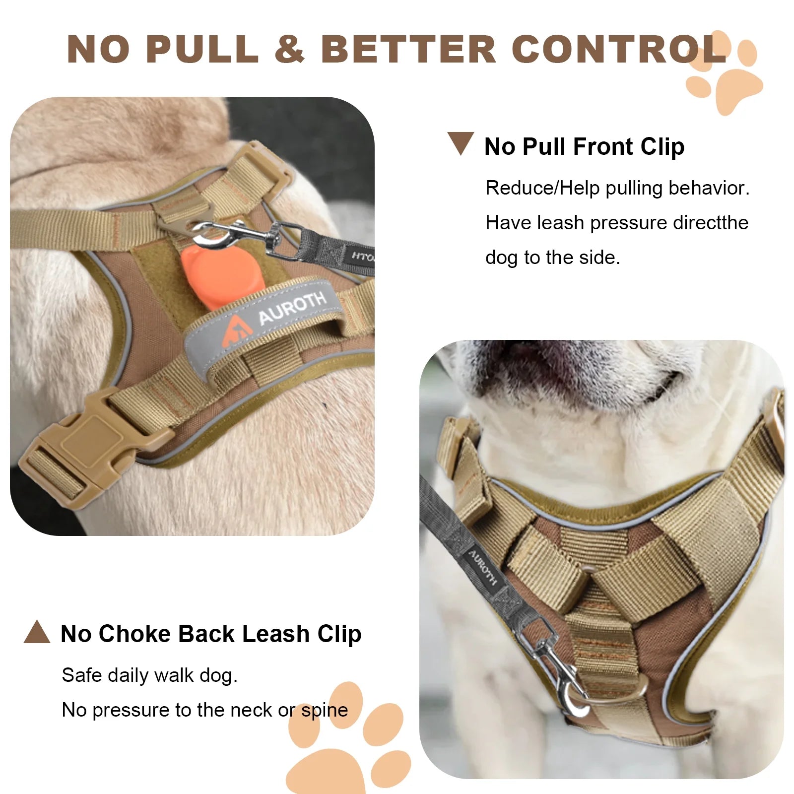 Dog Harness for Large Dogs, No Pull Dog Harness with Handle, Reflective Pet Vest Harness, Adjusatble XL Dog Harness