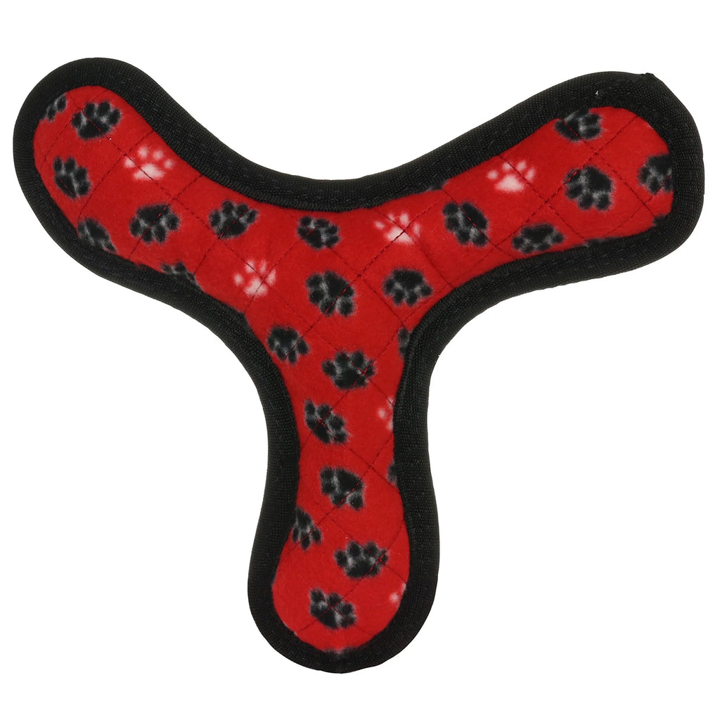 Ultimate Boomerang Red Paw Durable Plush Squeaky Dog Toy