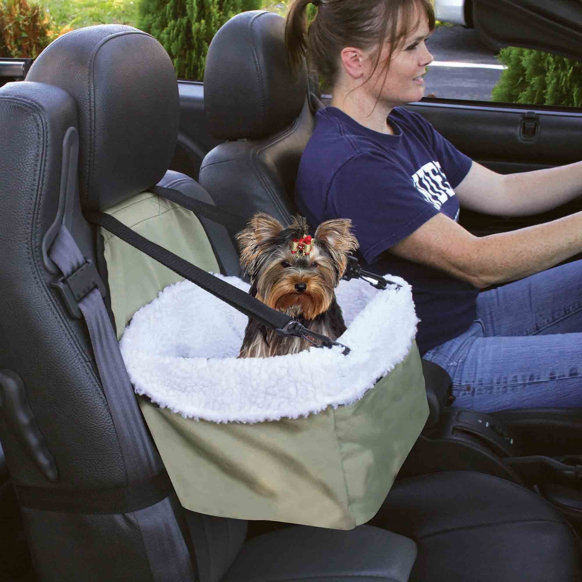 Small Dog Car Seat Booster. Perfect for Small Pets up to 10Lbs to Keep Safe and Comfortable. Conveniently Portable and Secure.