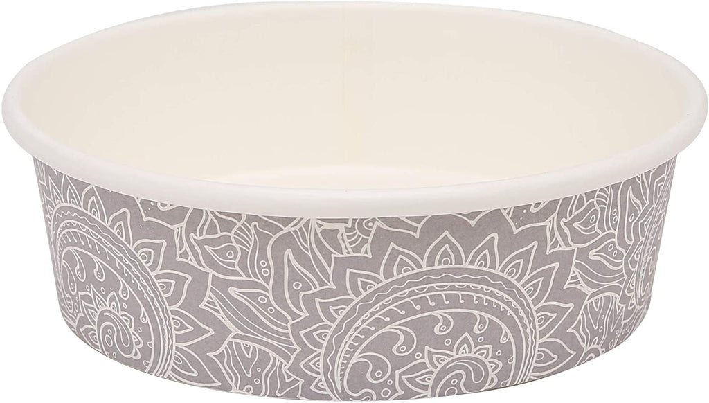 for Pets Disposable Feeding Bowls | Small Dog Feeding Bowls in Gray Pattern | 1.75 Cup Size - Great for Dry, Wet Dog Food or Water (Pack of 1)