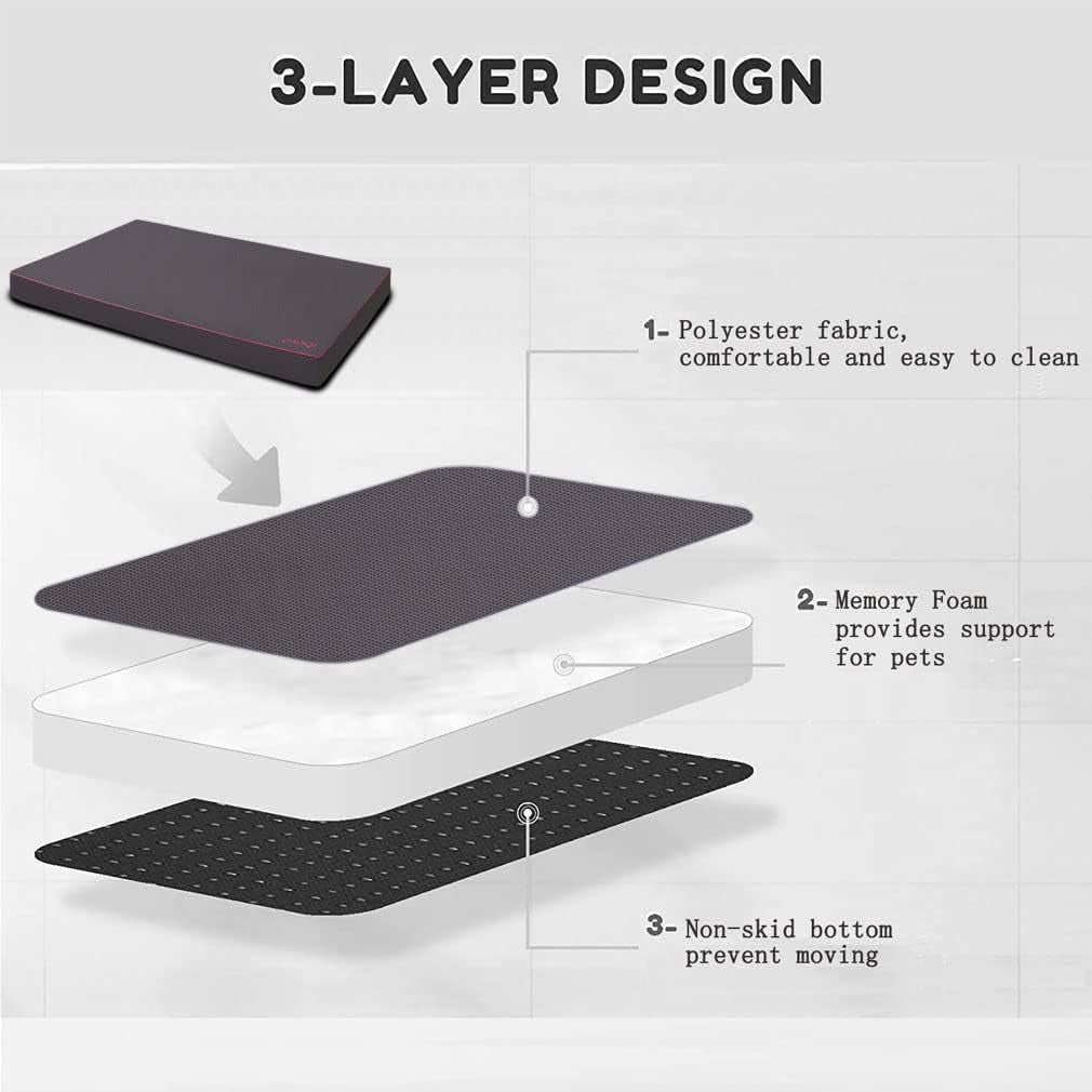 Dog Beds for Medium Dogs, Orthopedic Dog Bed for Memory Foam with Removable Washable Cover Waterproof Pet Bed